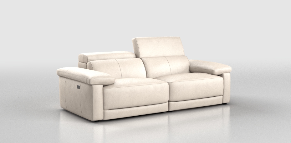 Salvarano - divano lineare con 2 relax elettrici